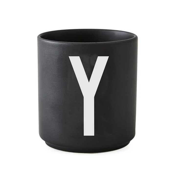 Design Letters - AJ Porzellan Becher Y, schwarz