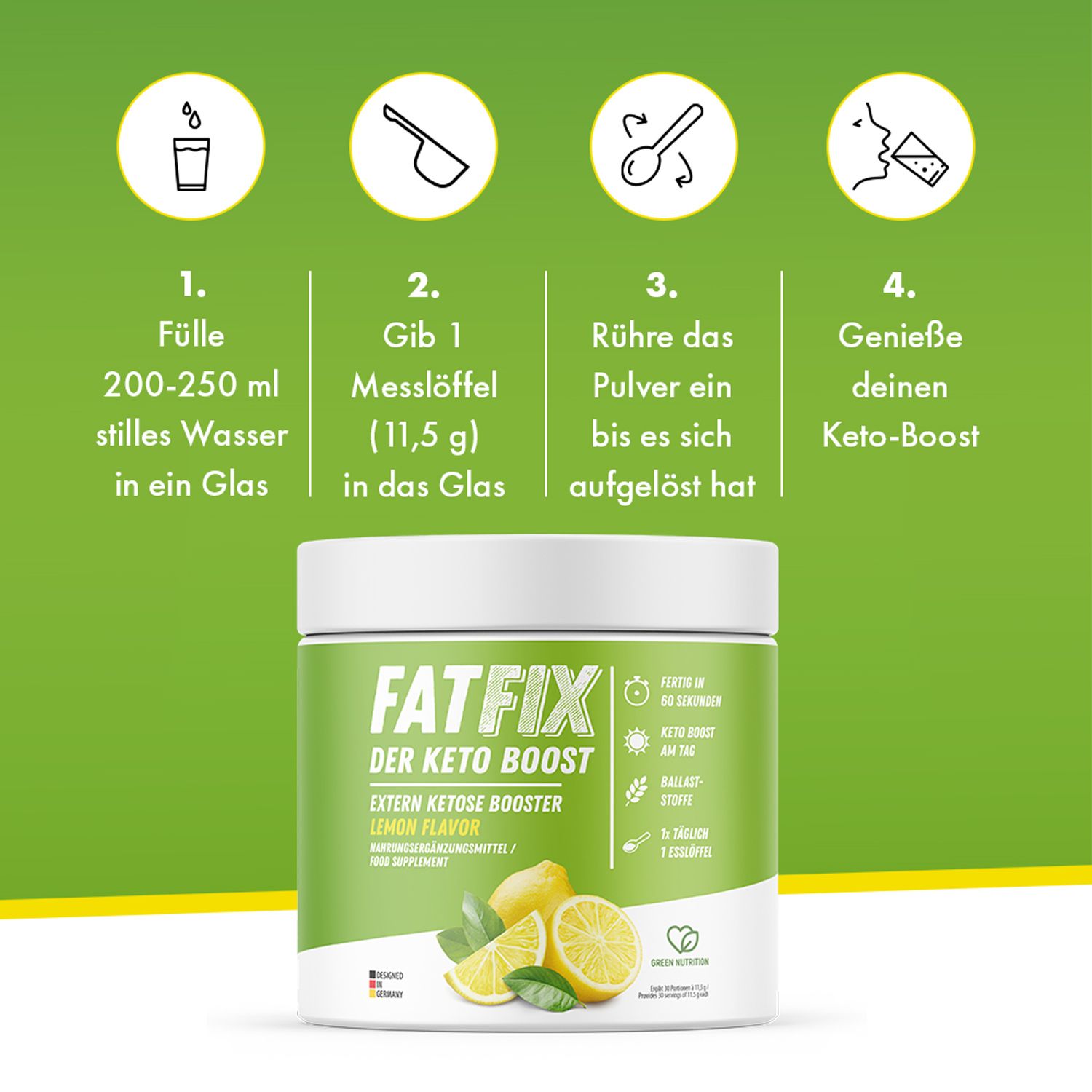 FATFIX Keto Boost - Exogene Ketone Pulver