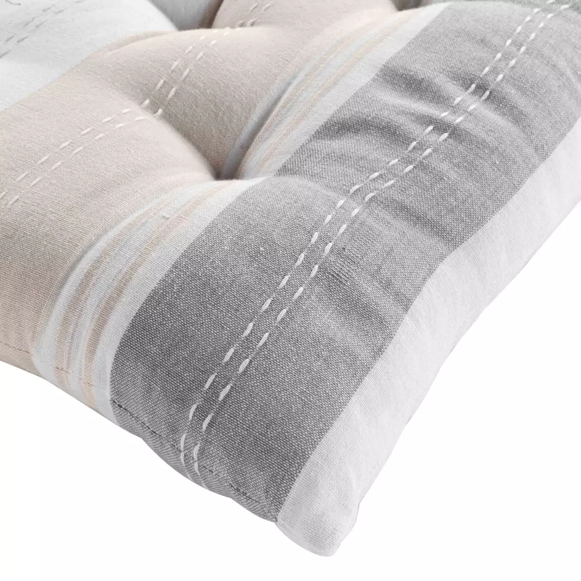 Coussin de chaise carré coton recyclé Andria Beige