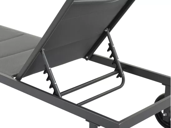 Bain de soleil textilène matelassé et aluminium 