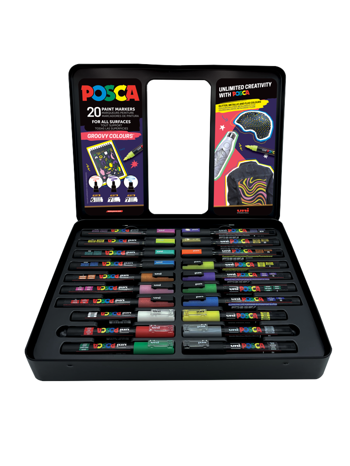 Posca - Metal Tin Groovy Colours - (401536)