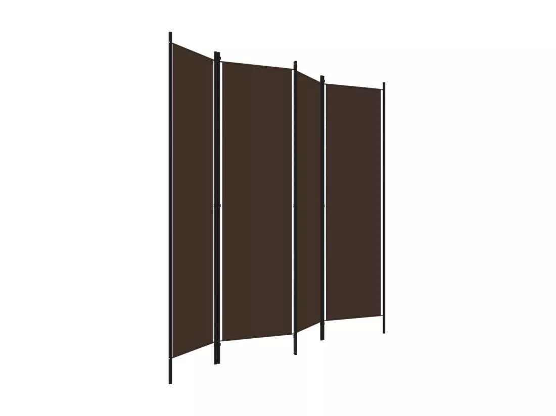 Cloison de séparation 4 panneaux Marron 200x180 cm