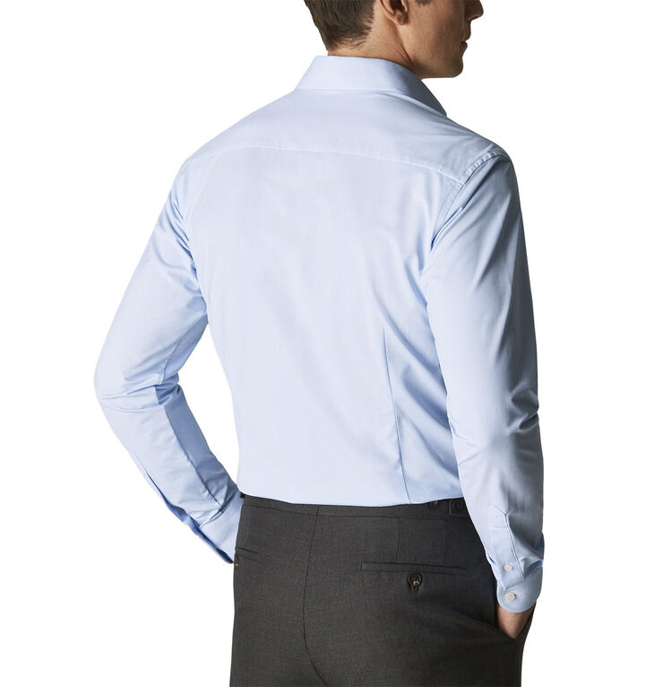 ETON Light Blue Four-Way Stretch Shirt - Contemporary Fit Blå