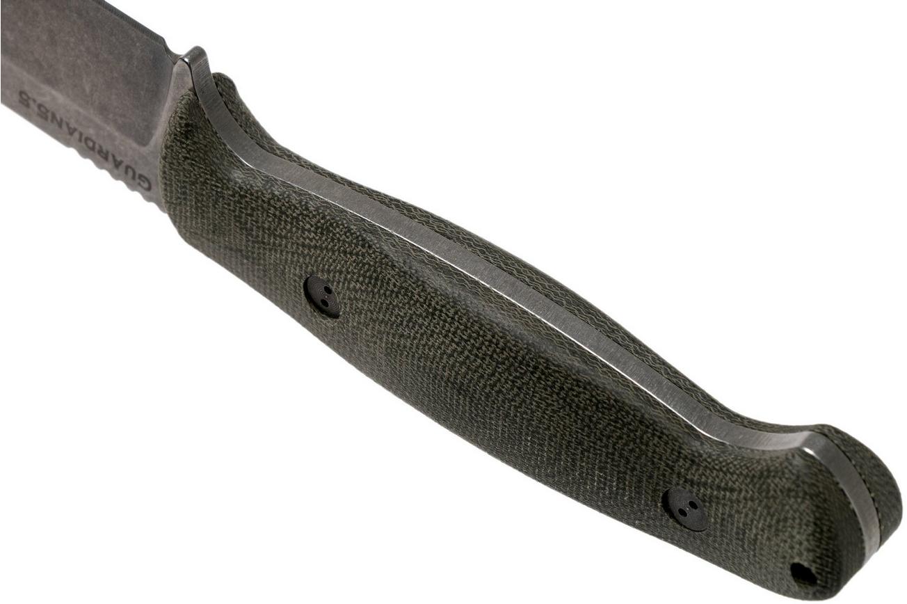 Bradford Guardian 5.5S, 3D OD Green Micarta Guardian 5.5 CPM 3V, Sabre Stonewashed 5.5S-102
