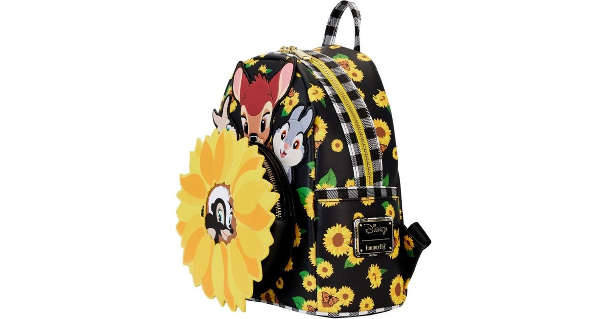Bambi Sunflower Friends Mini Backpack, 26 cm rugzak  (Zwart/geel)