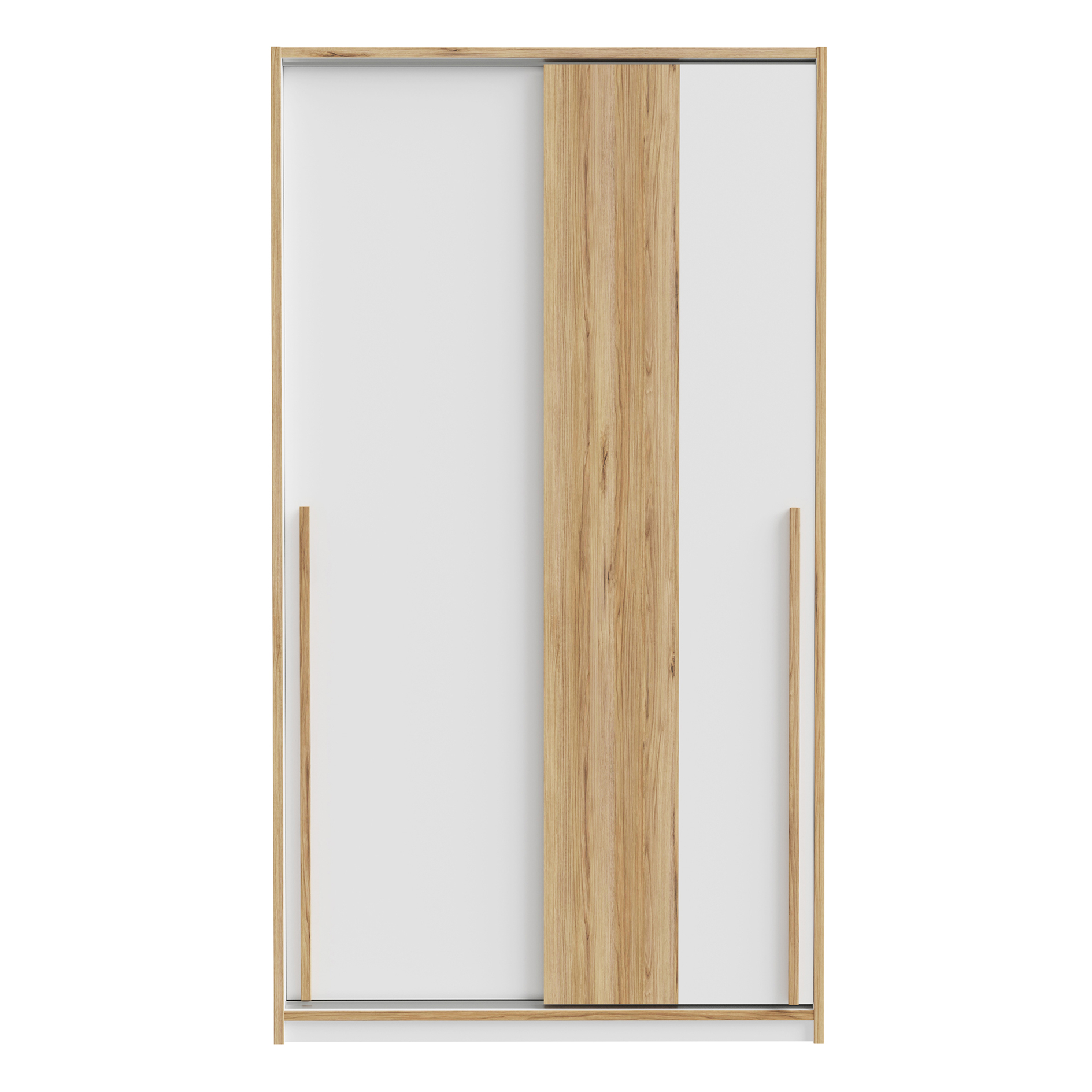 Kleiderschrank - weiß-Catania Eiche - 119 cm