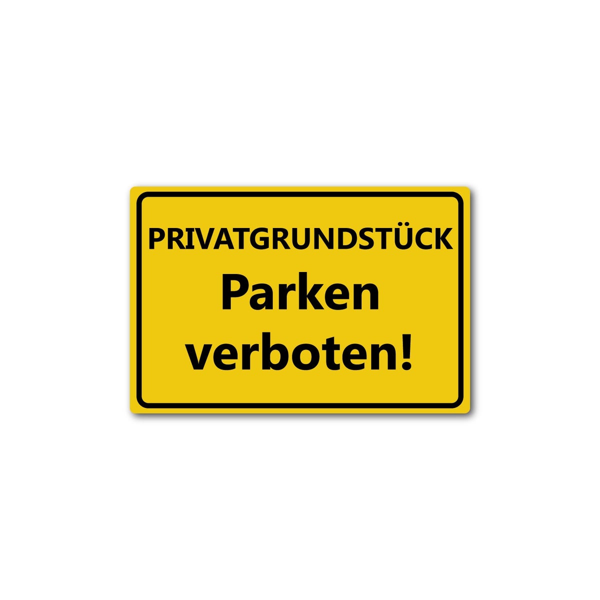 Parkeren op privéterrein verboden - reflecterend bord - geel - ALU DIBOND / XL (30 x 20 cm)