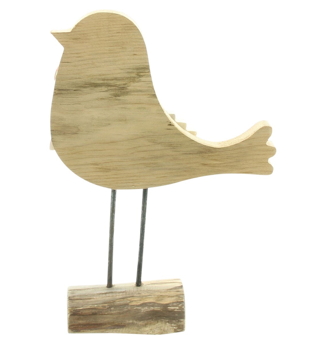 FRANK FLECHTWAREN | Wintervogelfiguur, 20 x 27 cm, HOUT, METAAL