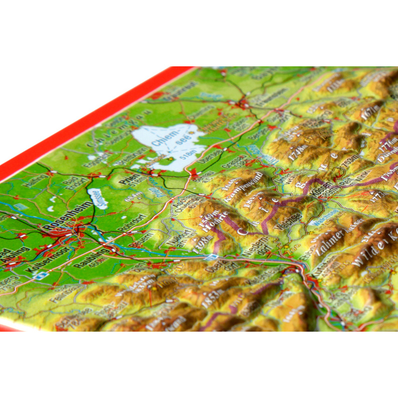 Georelief 3D Reliefpostkarte Chiemgauer Alpen
