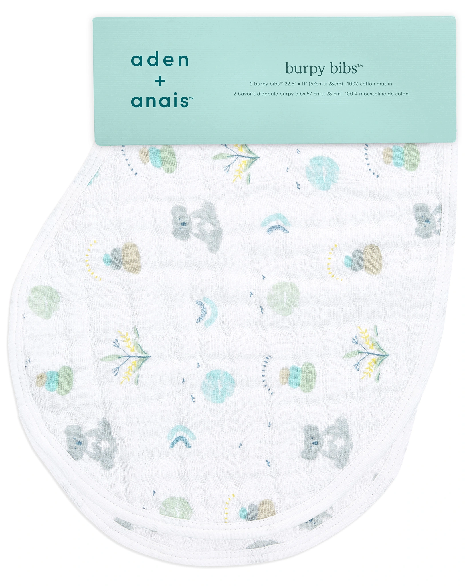 Lätzchen BURPY BIB – NOW + ZEN 2er-Set in mint/weiß
