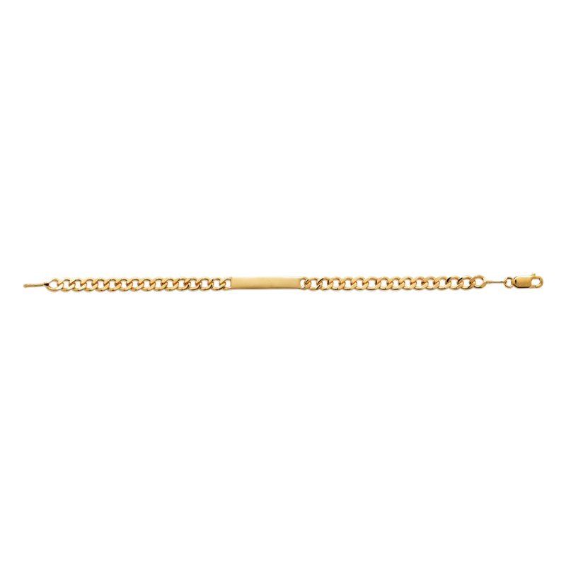 Gourmette Homme - Plaqué Or - Chaîne gourmette - Largeur : 4 mm - Longueur : 18 cm