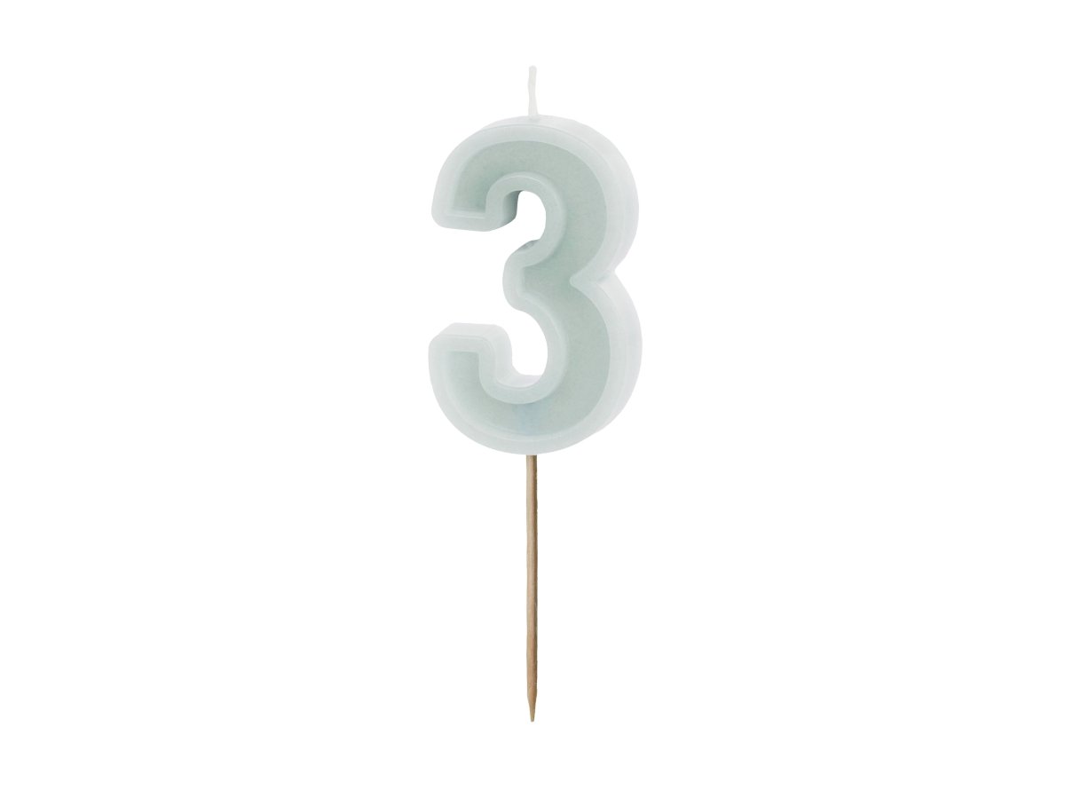 3 Jaar Kaars Lichtgroen 10cm
