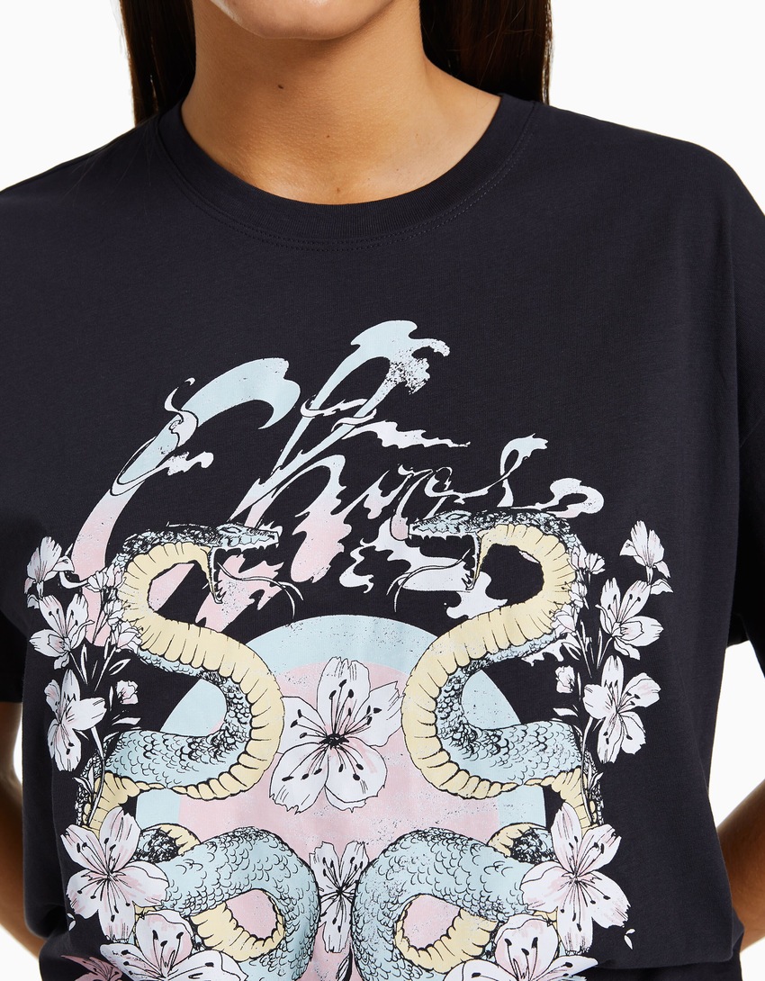 Camiseta de manga curta com estampa