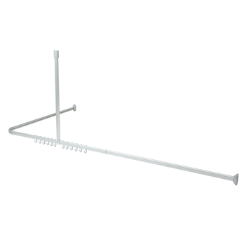 Sealskin Easy Roll douchegordijnstang mat aluminium 90x90 cm incl. haken en plafondsteun