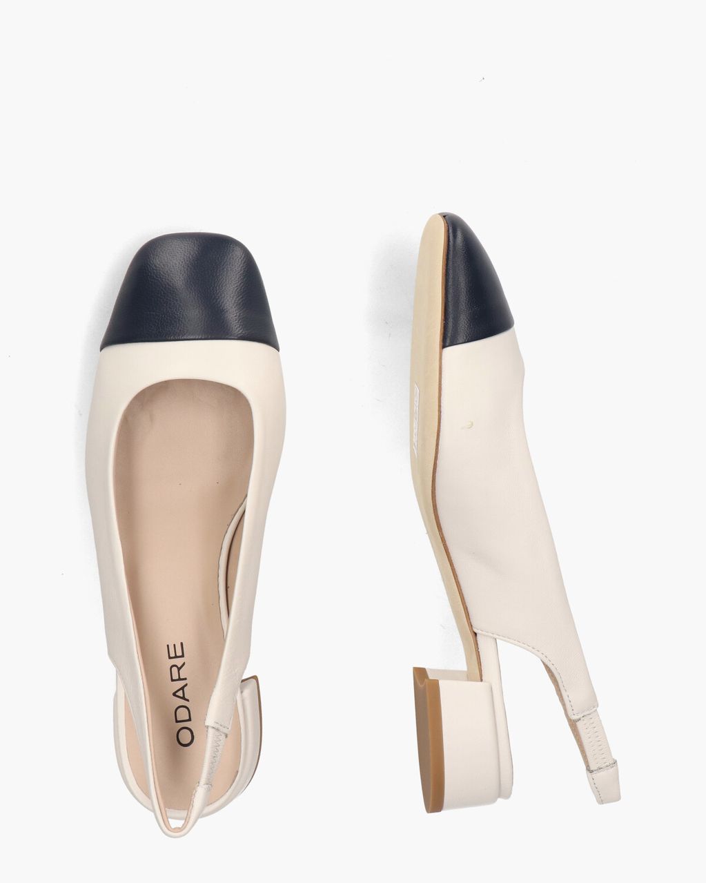 Odare Girona Off-White/Donkerblauw Dames Slingbackloafers
