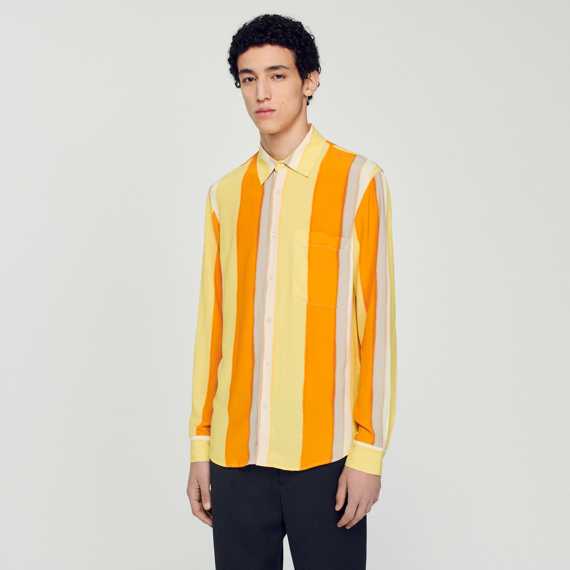 Chemise fluide rayee manches longues