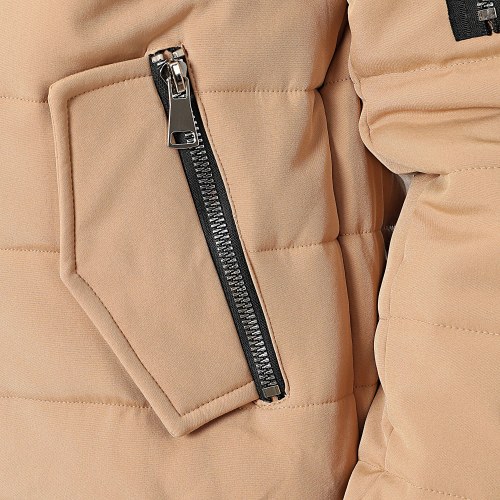 Doudoune Col Fourrure Beige
