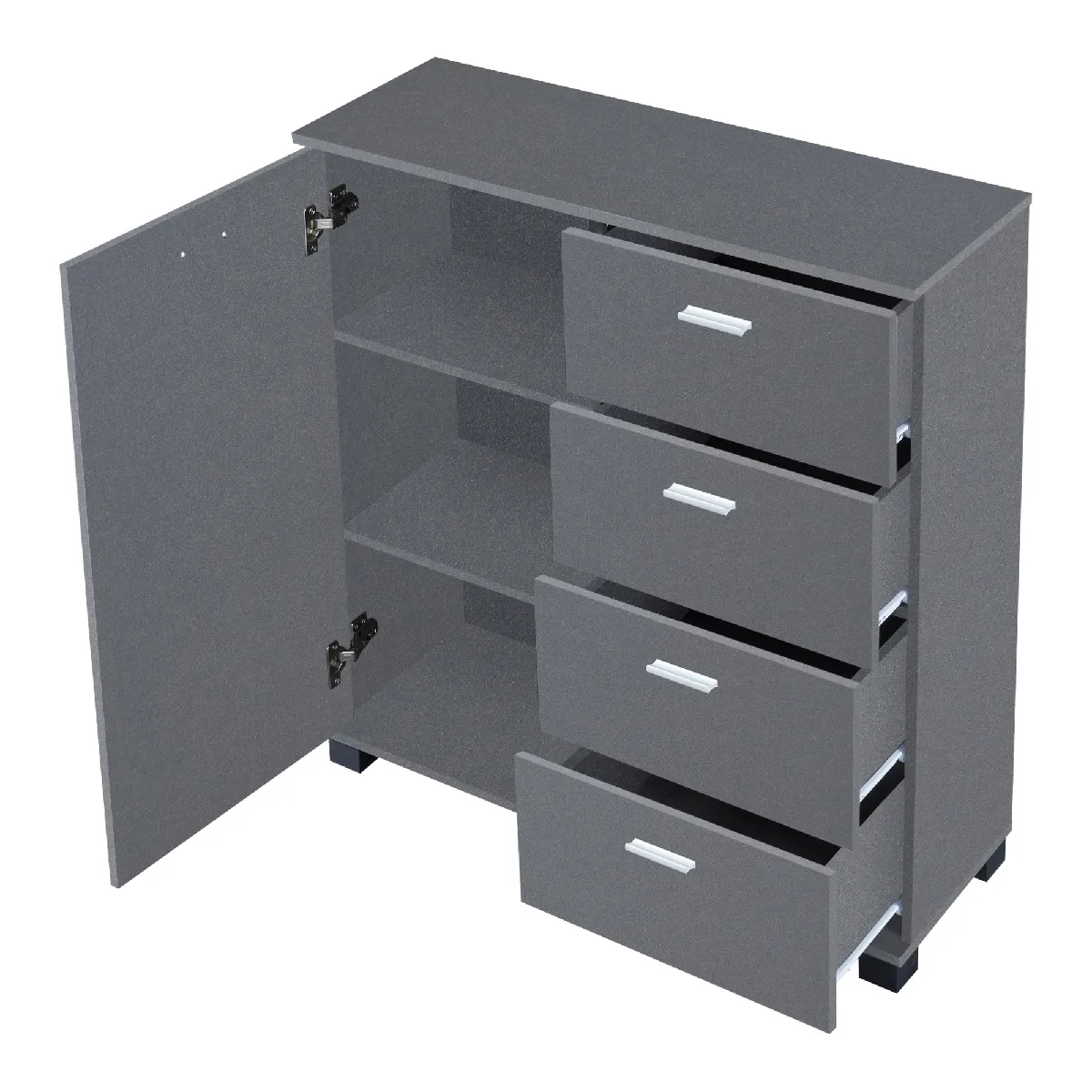 Helloshop26 Meuble à Chaussures avec 4 Tiroirs - Gris Foncé