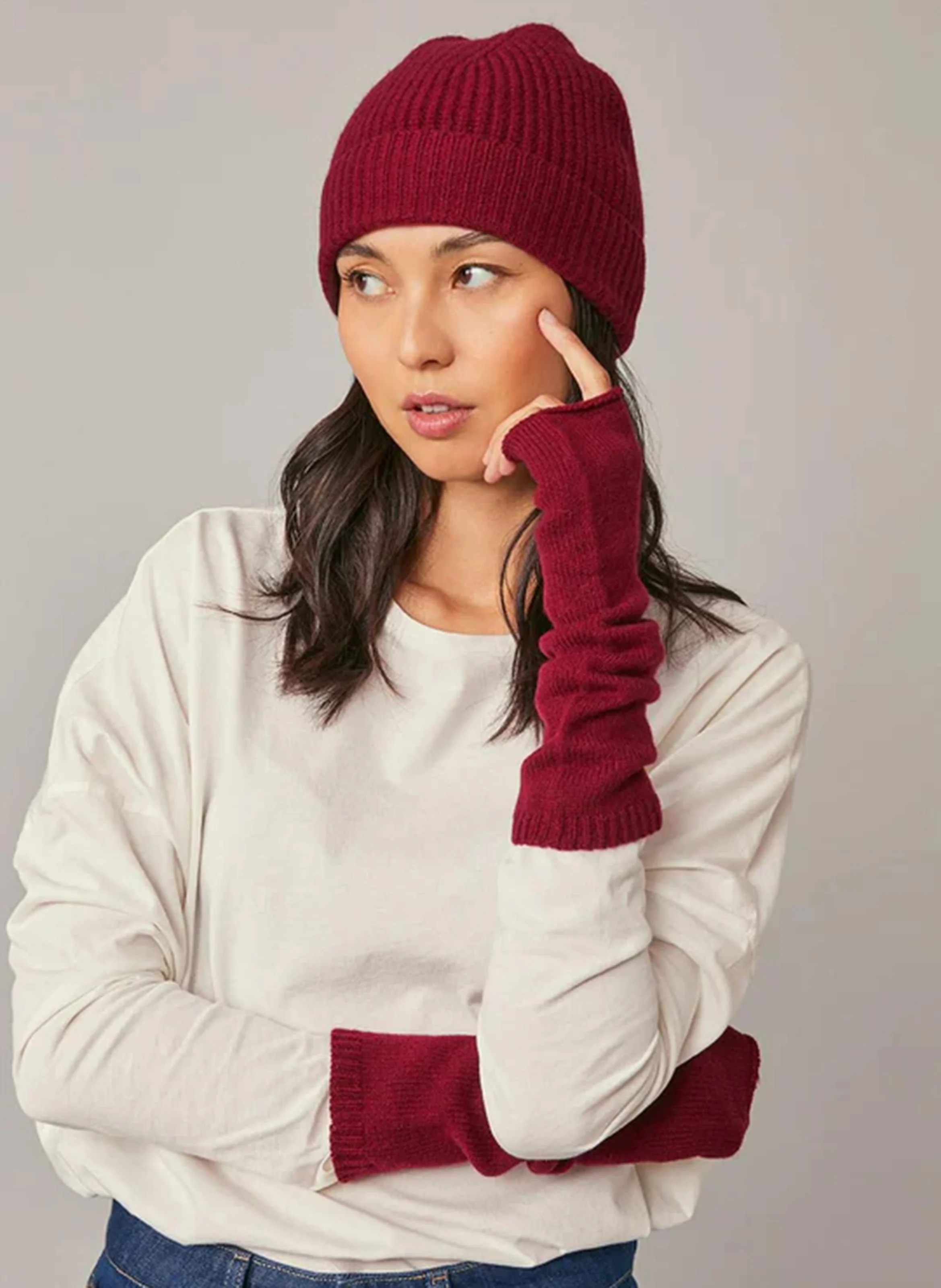 KIALIA - Mitaines en laine | Marron