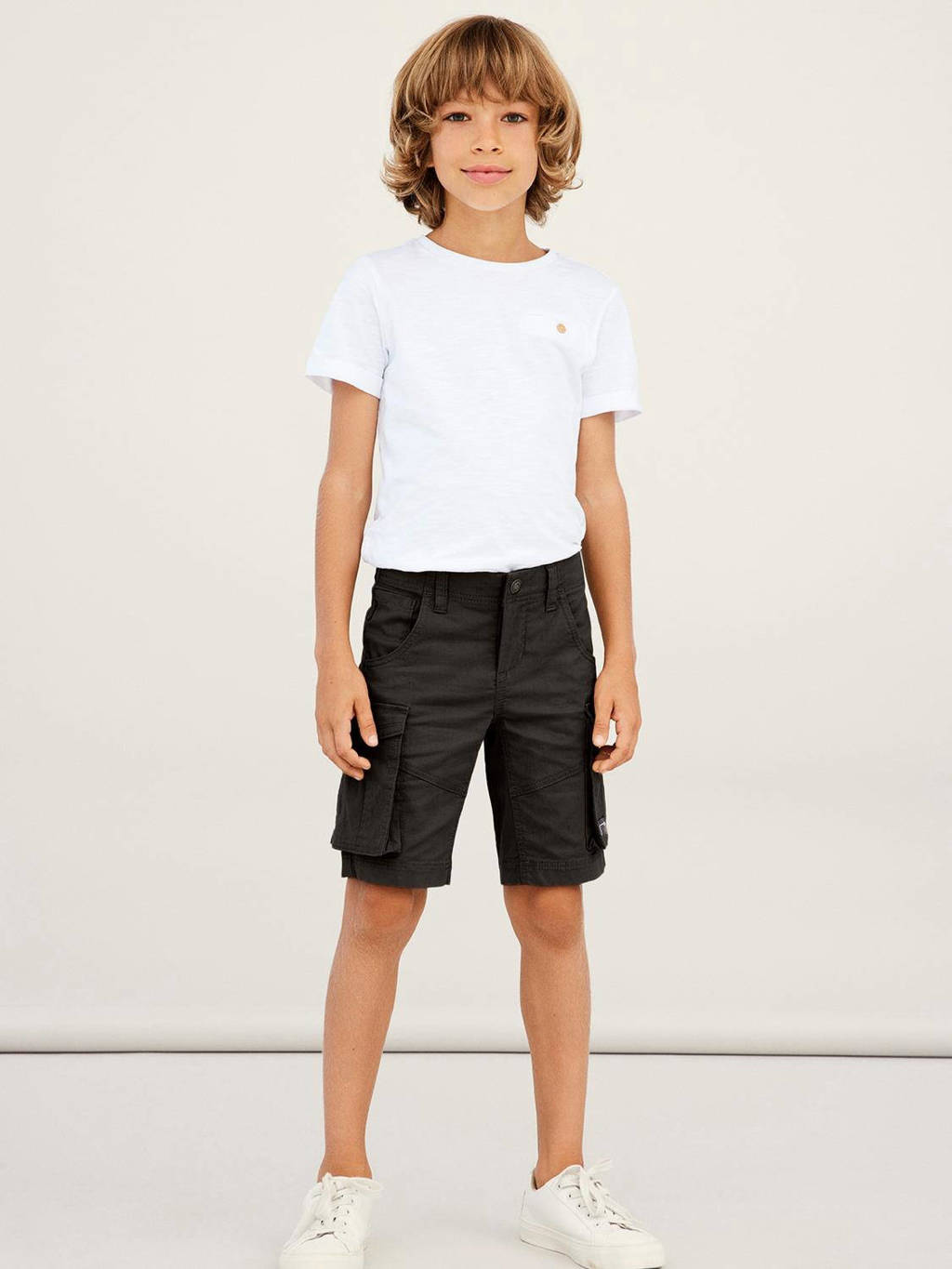 NAME IT regular fit cargo short NKMRYAN zwart