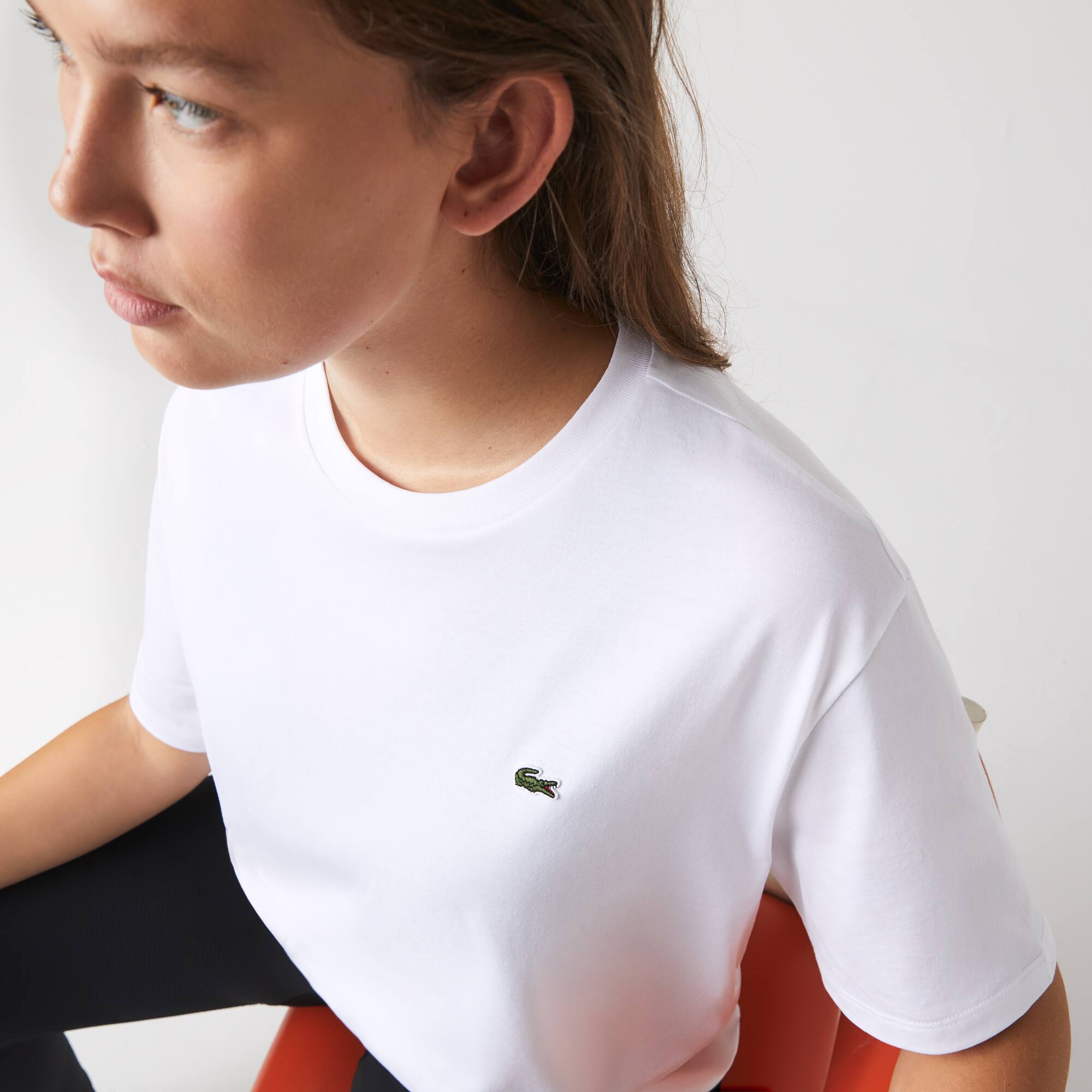 T-shirt à col rond en coton premium T-Shirts - Blanc - Lacoste - Femme