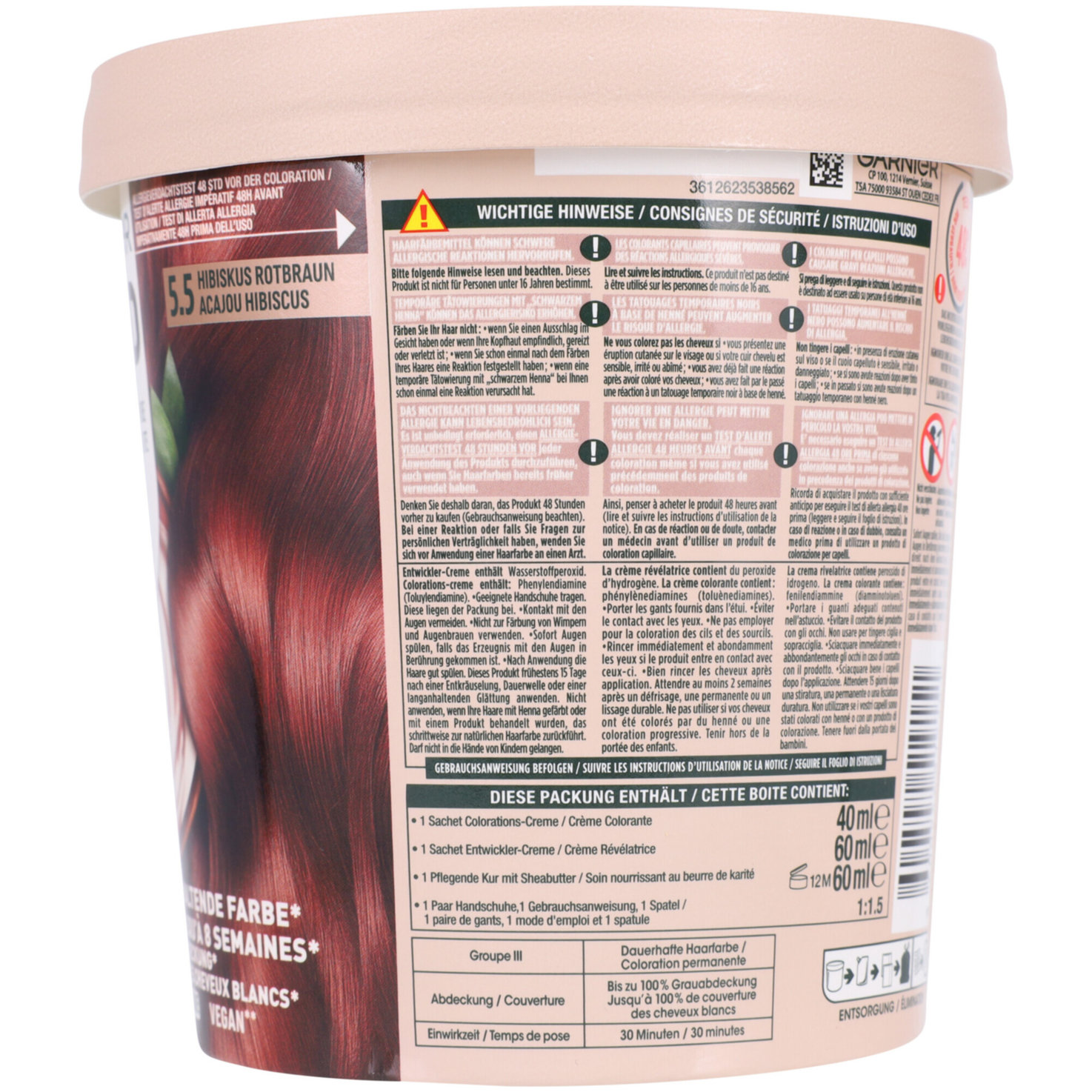 Garnier GOOD Dauerhafte Haarfarbe 5.5 Hibiskus Rotbraun