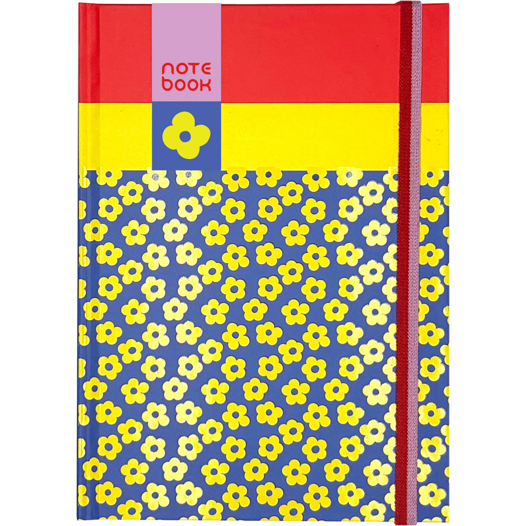 Caderno Espiral A5 Capa Dura Liso 96F com Elast Flower