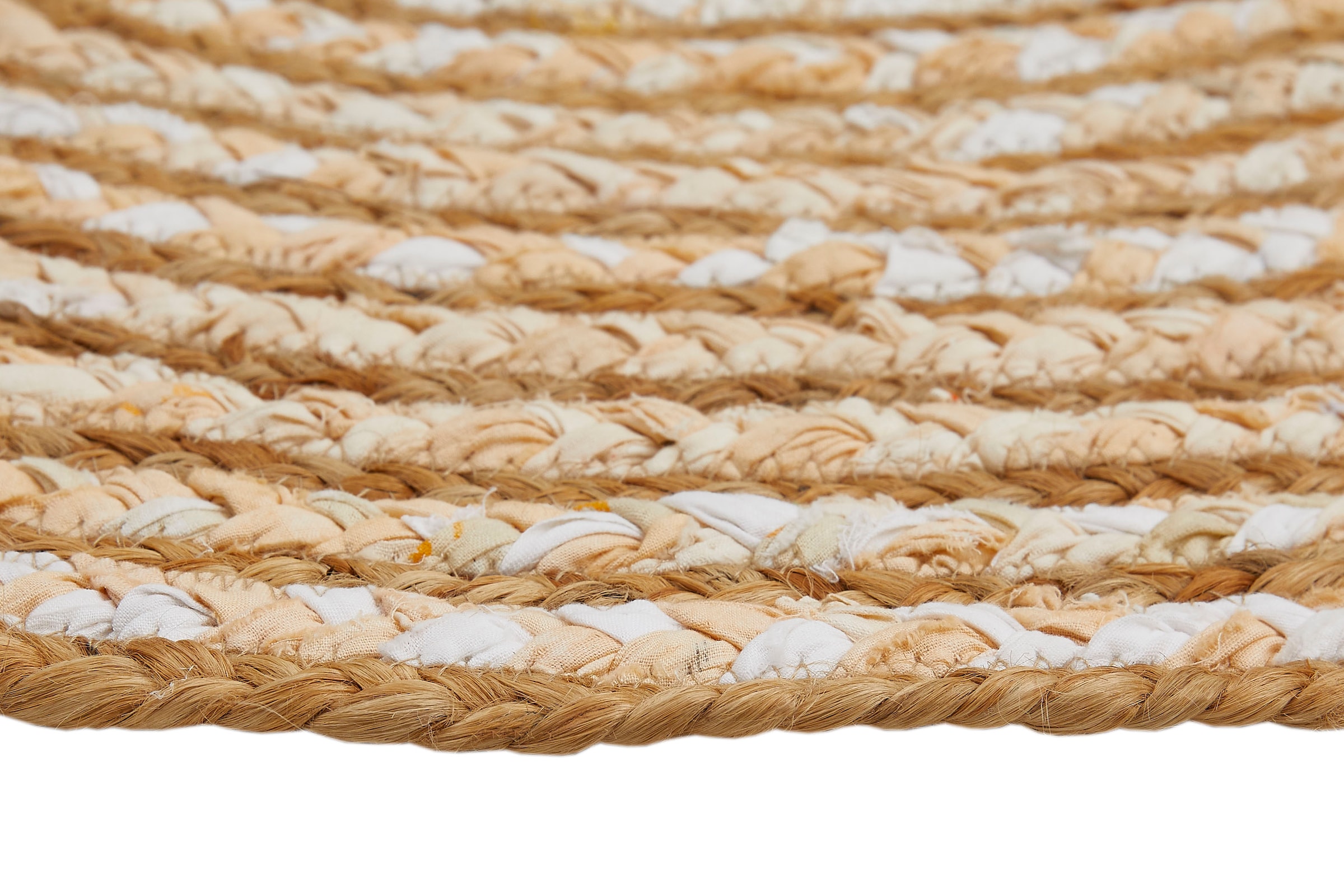 Barbara Becker Teppich »Ethno« rund 4 mm Höhe Flachgewebe, handgeflochten, Ø 80 cm, aus Jute & recycelte Baumwolle