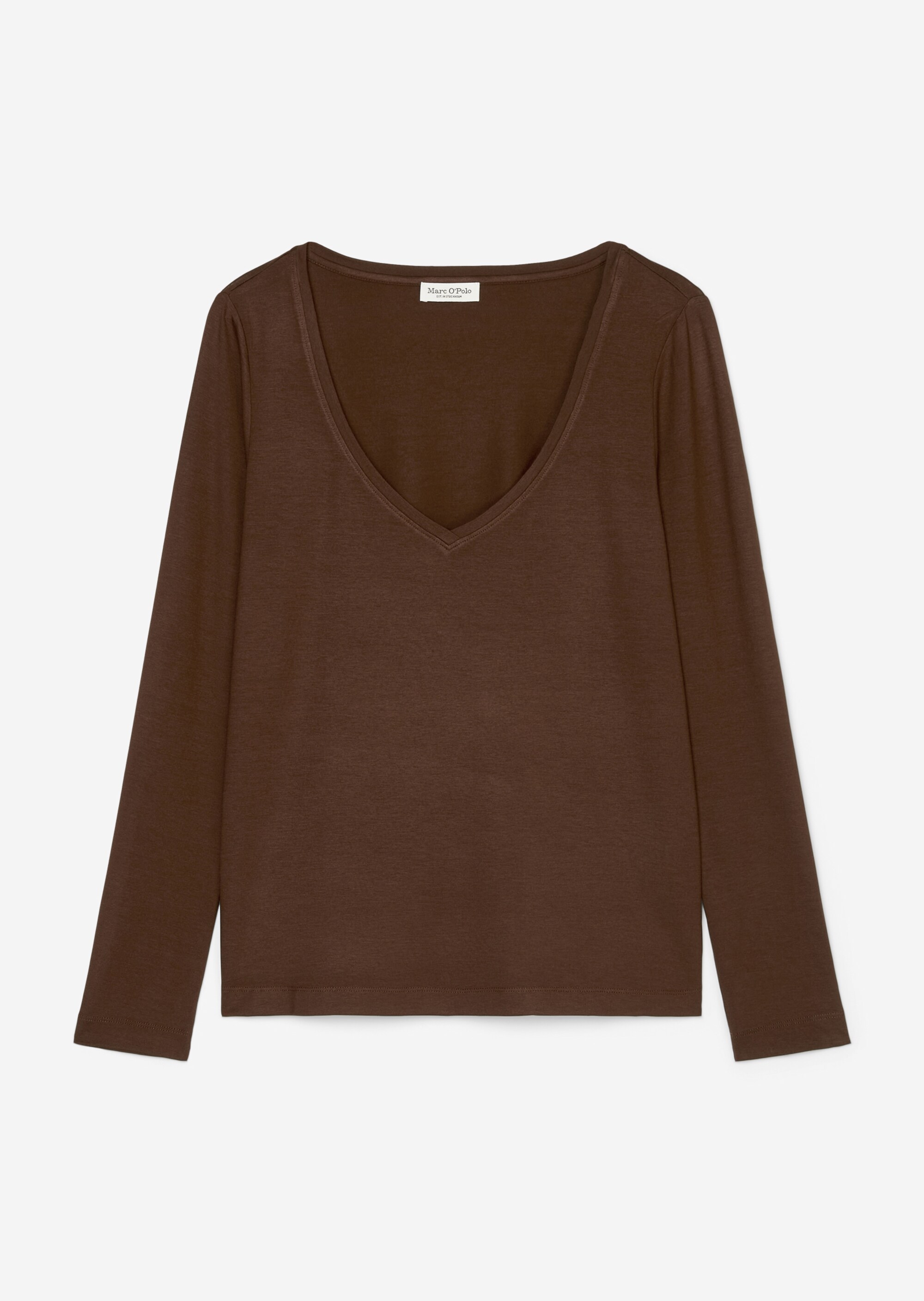V-Neck-Longsleeve loose aus LENZING™ ECOVERO™