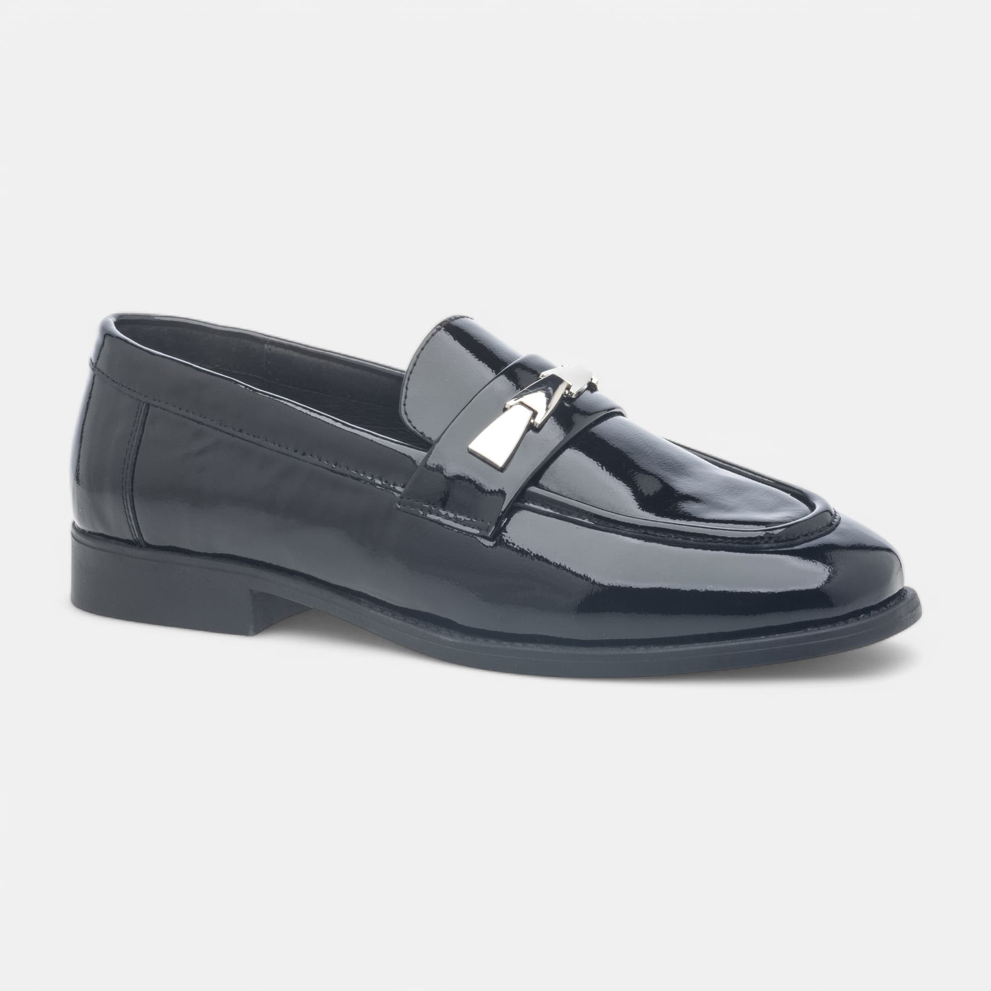 Mocassins Femme en cuir noir vernis