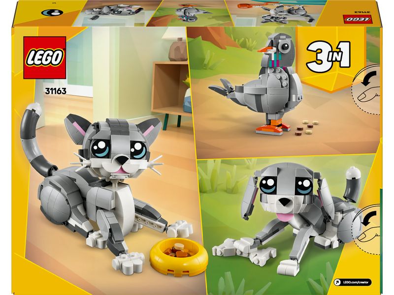 LEGO® Creator Graue Katze 31163 3-in-1-Konstruktionsspielset zur Förderung der Kreativität und Fantasie