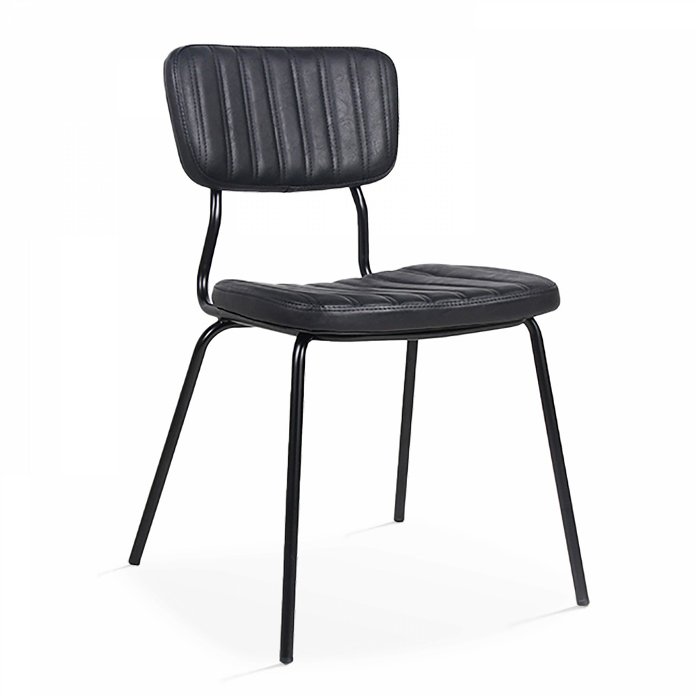 Lot de 2 chaises en textile enduit noir