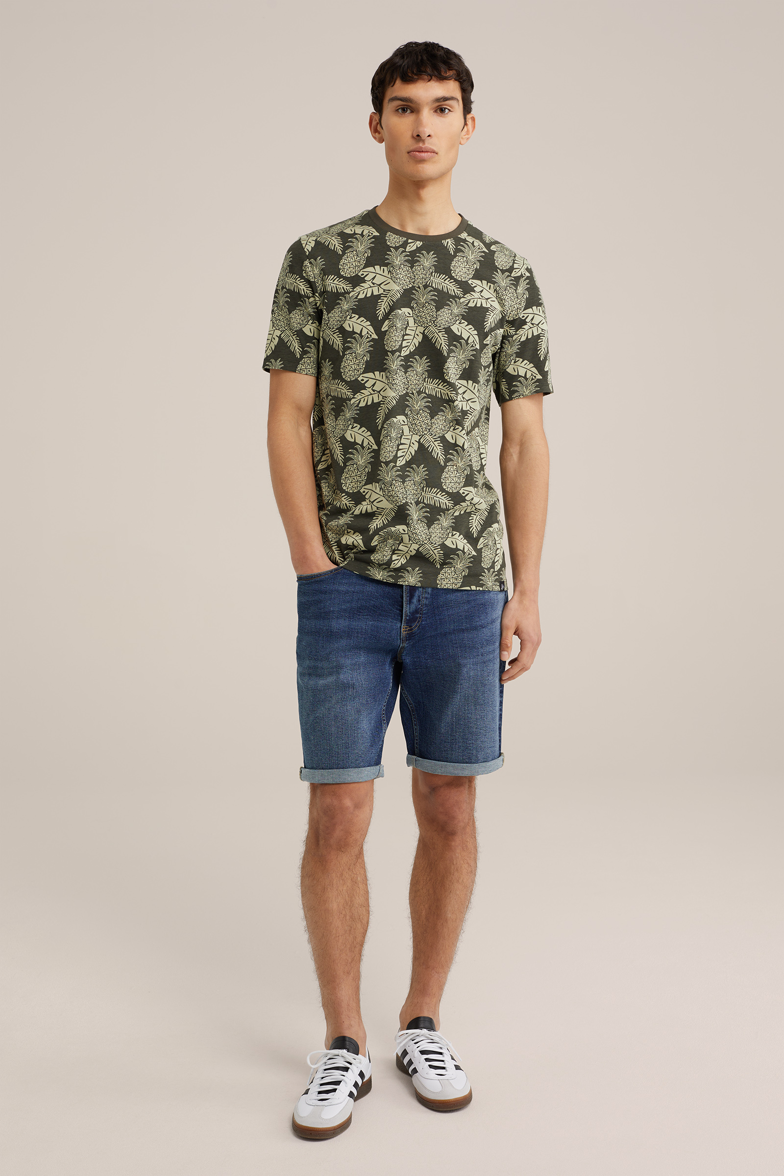 T-shirt met dessin WE Fashion Donkergroen