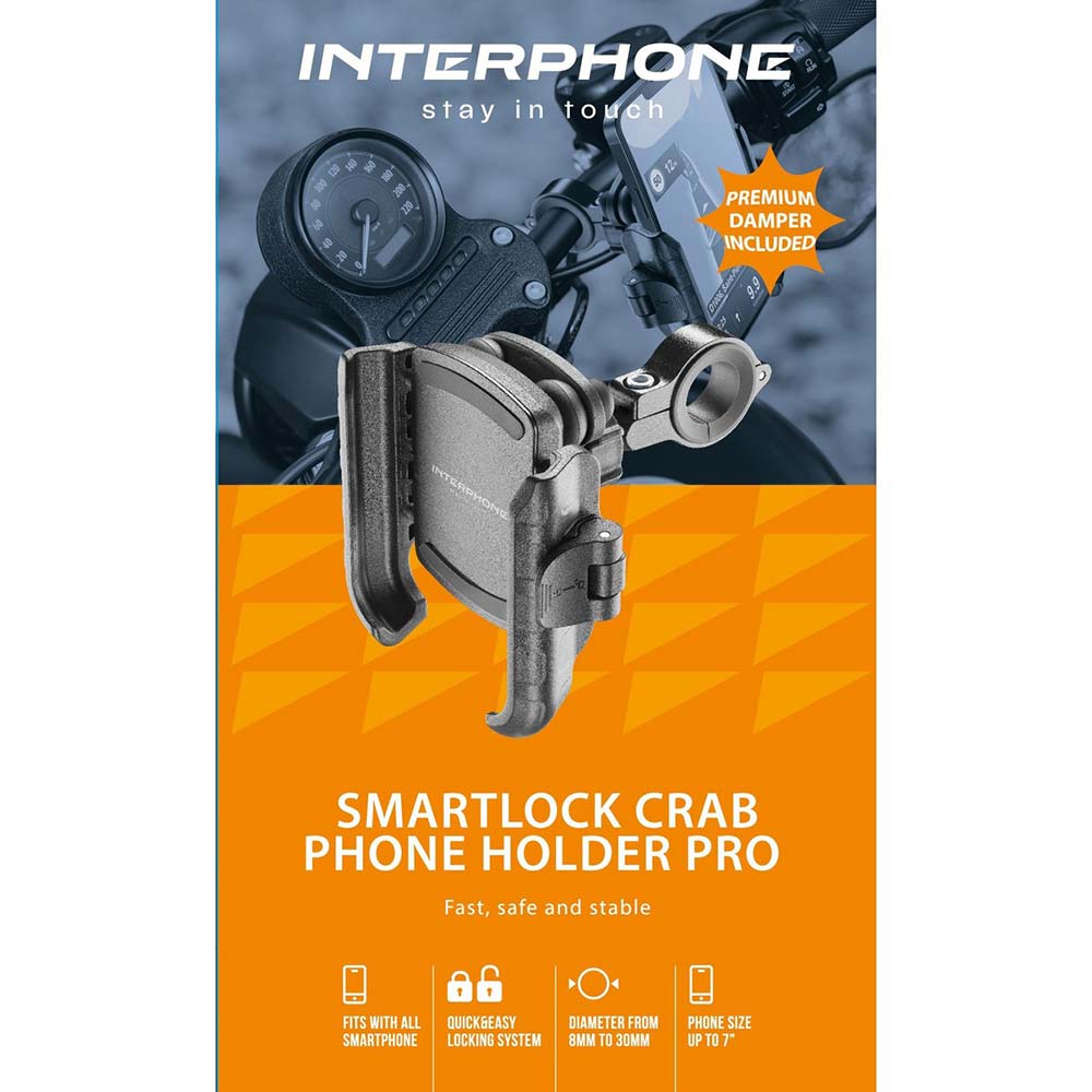 Interphone - Support Crab Pro pour guidon avec module anti-vibration