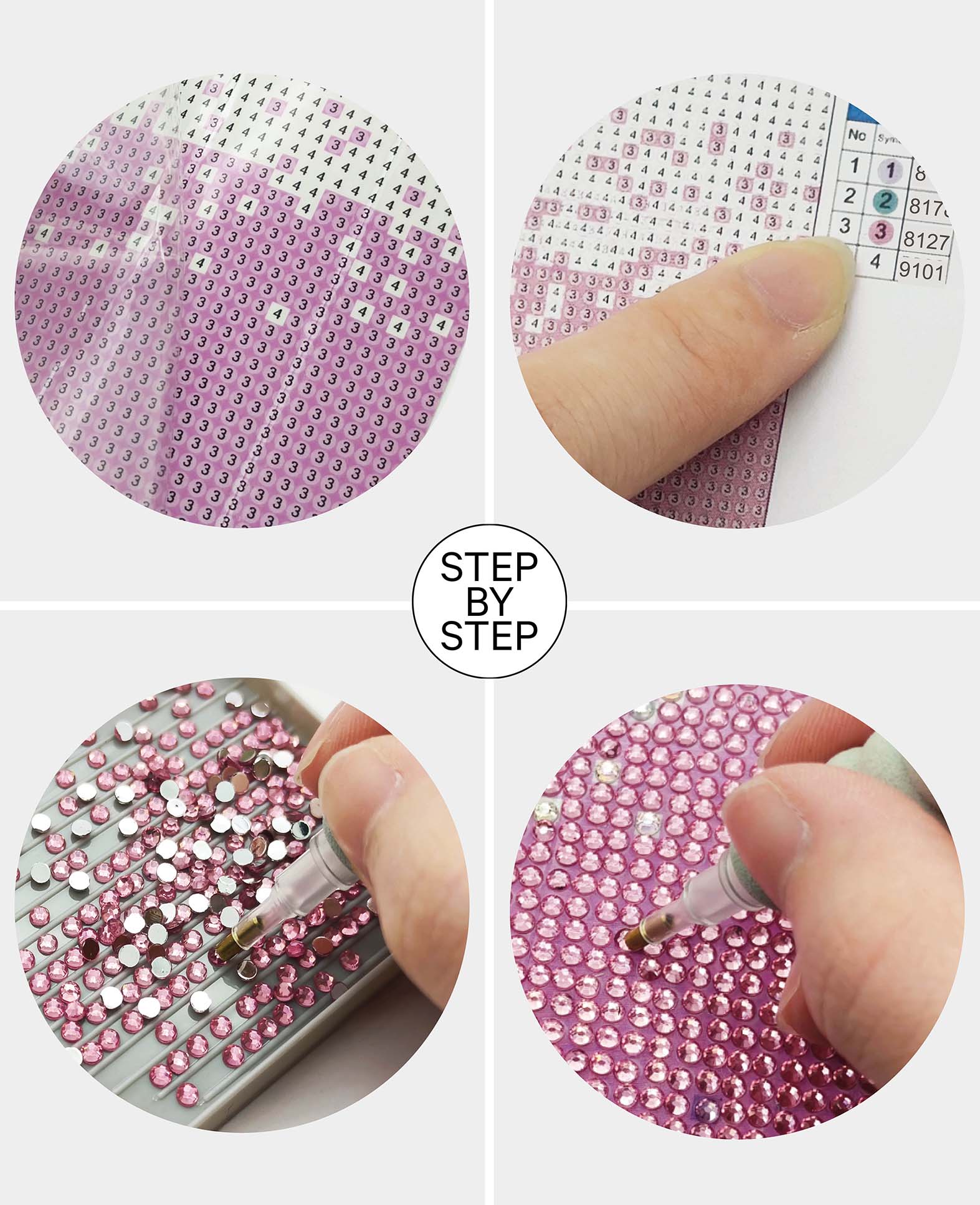 (17x9.2cm) Diamond Painting Becher DIY Strassstein Becher - Rosa