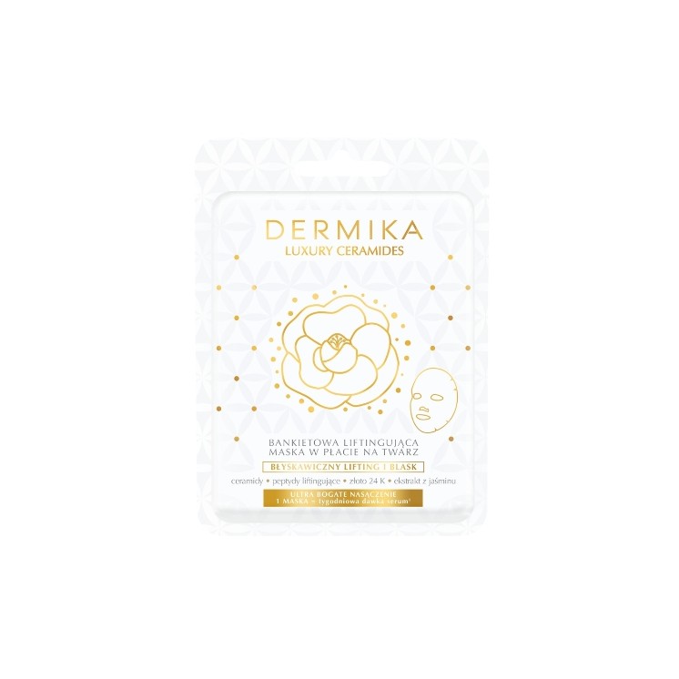 Dermika Luxury Ceramides bankietowa liftingująca Maska w płacie do twarzy 1 sztuka