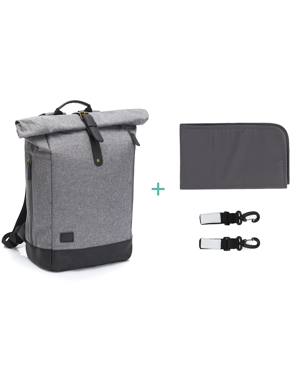 Wickelrucksack BERLIN X (39x16x53) in grau/schwarz