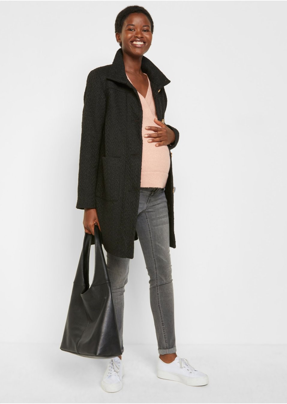Manteau en bouclé de grossesse et de portage