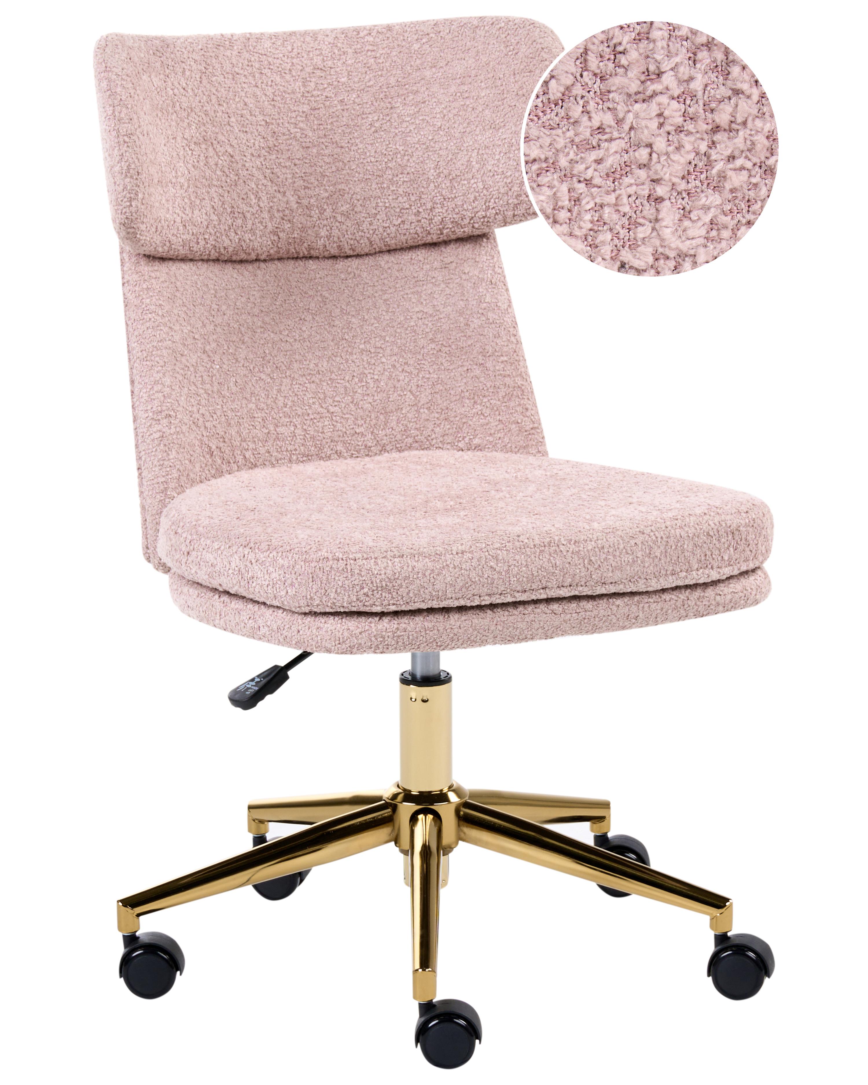 Bureaustoel GRANBY Bouclé Pastelroze