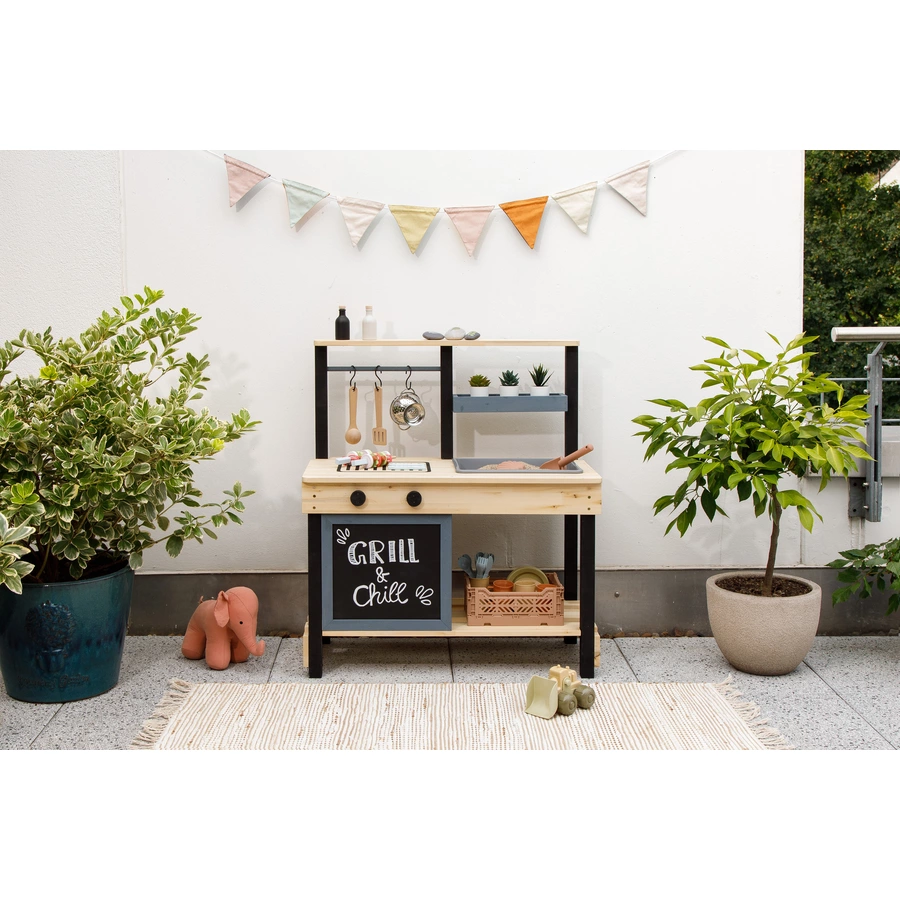 MUDDY BUDDY® Matschküche Grill & Chill, natur-schwarz