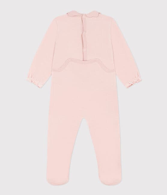 Pyjama bébé uni rose en velours