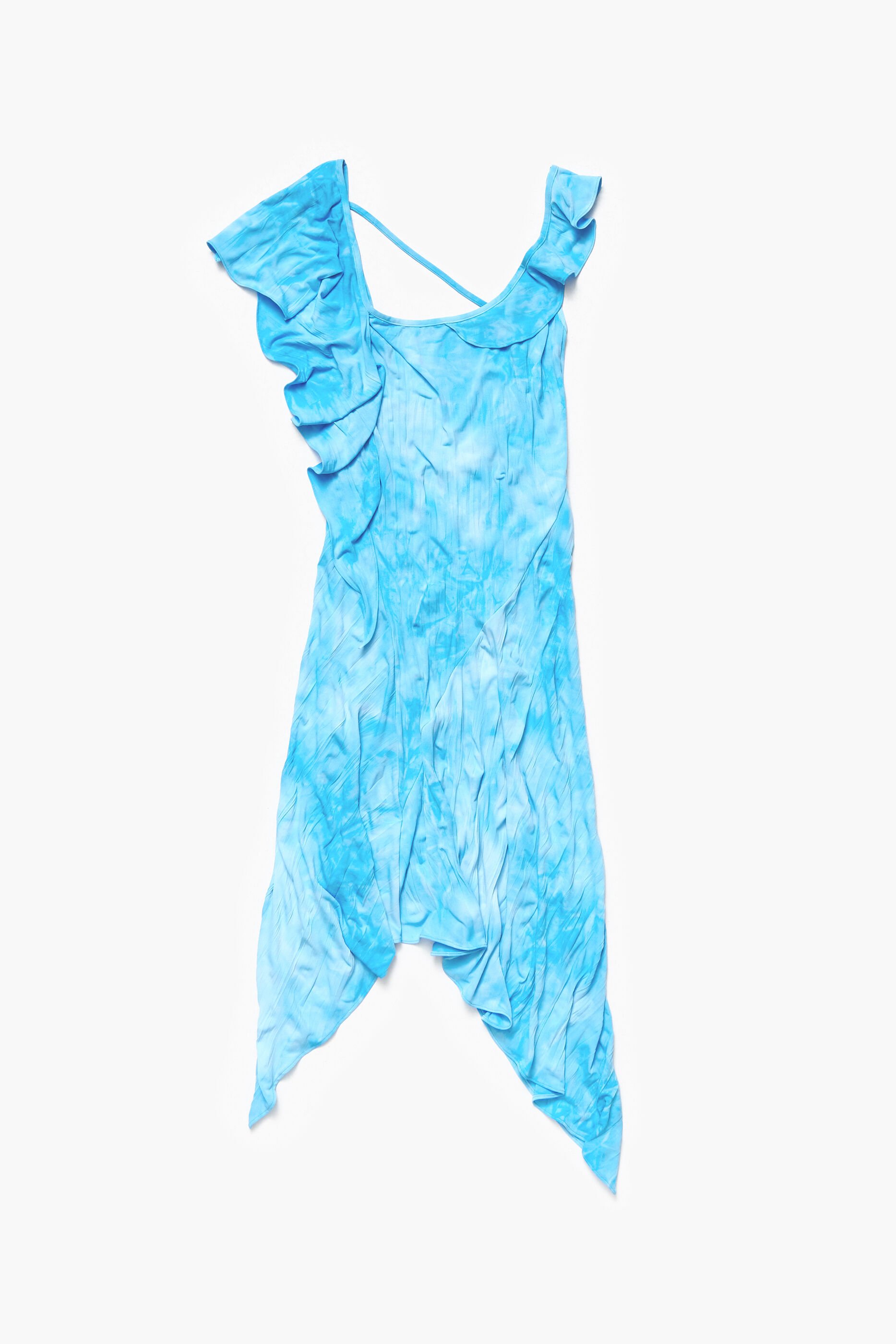 Vestido midi azul fluido