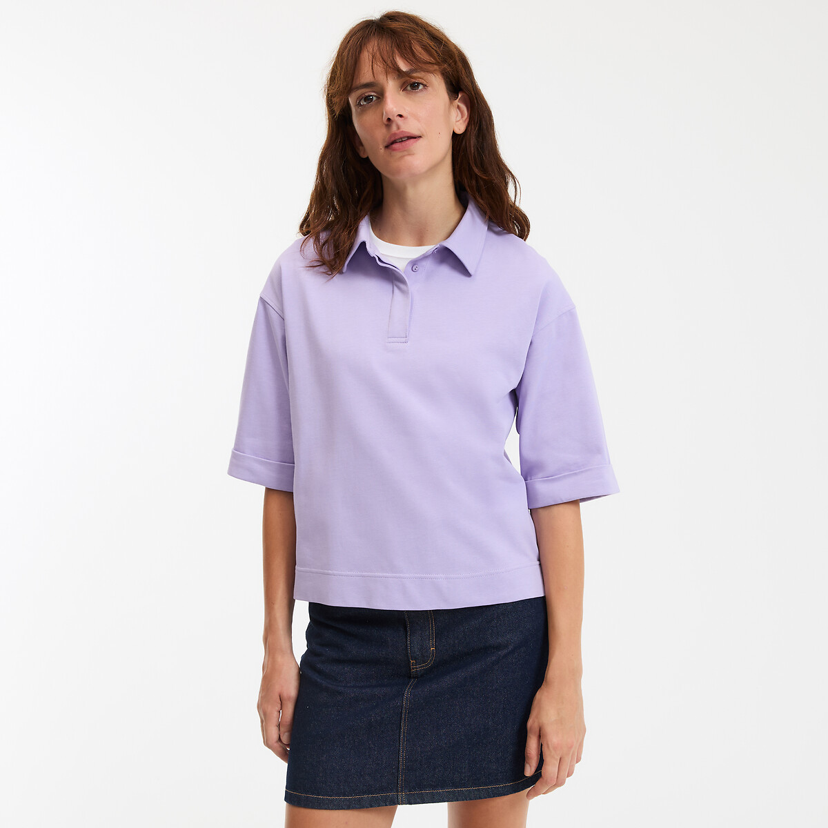COLEÇÕES LA REDOUTE<br>Camiseta de manga curta com gola polo