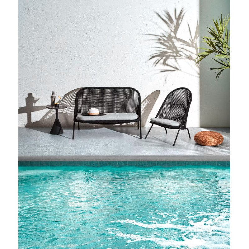 Table d'appoint Delano en Terrazzo Ø 40 cm noire