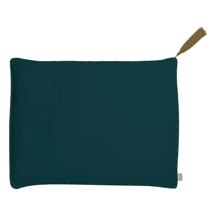 Numero 74 Coussin rectangulaire en coton bio | Teal Blue S022