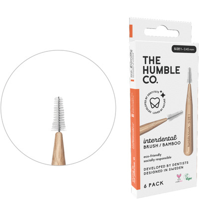 The Humble Co. Interdental borstel 0.45 mm oranje (6 stuks)