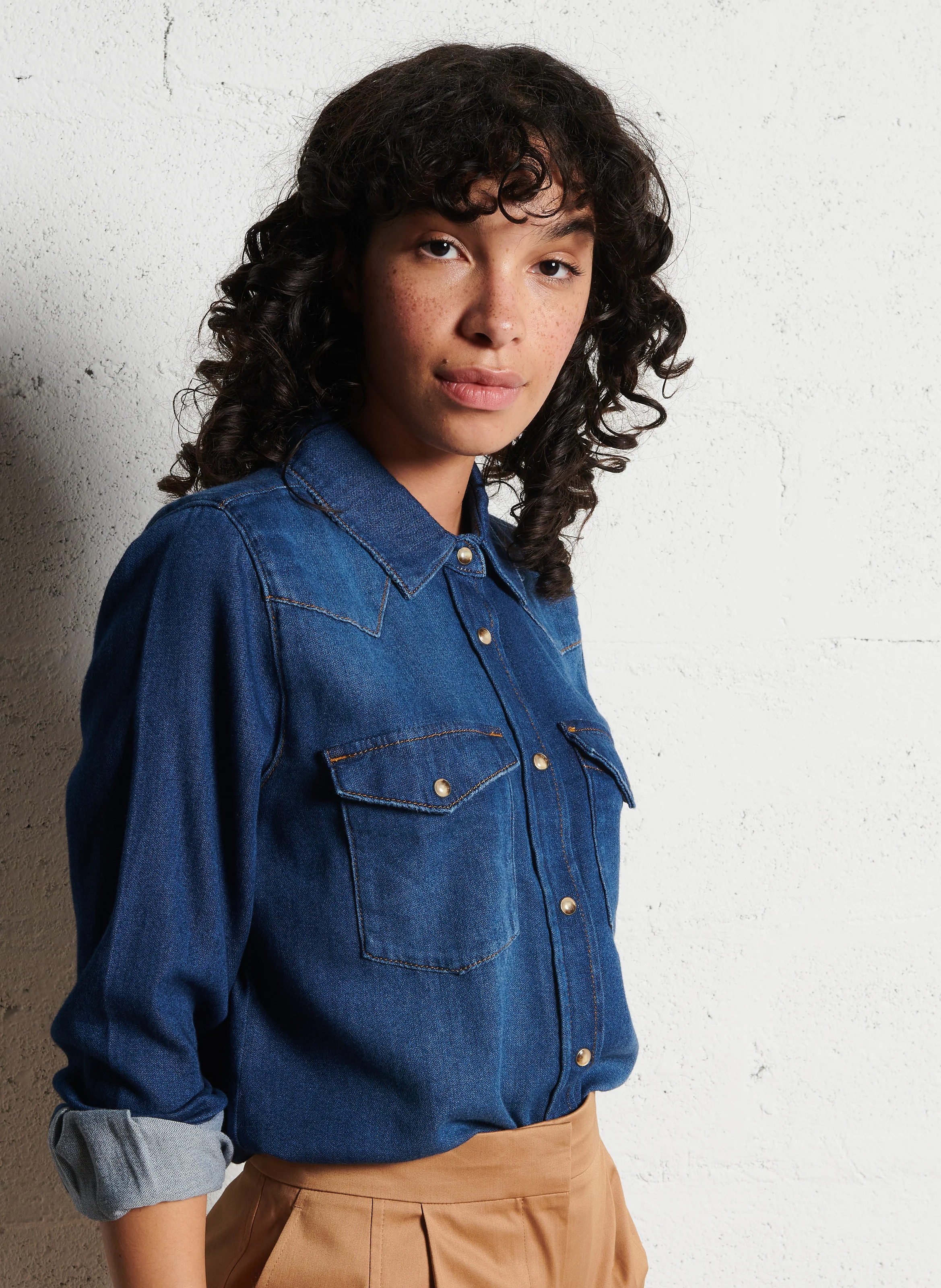 WALTER - Chemise col classique en coton | Bleu