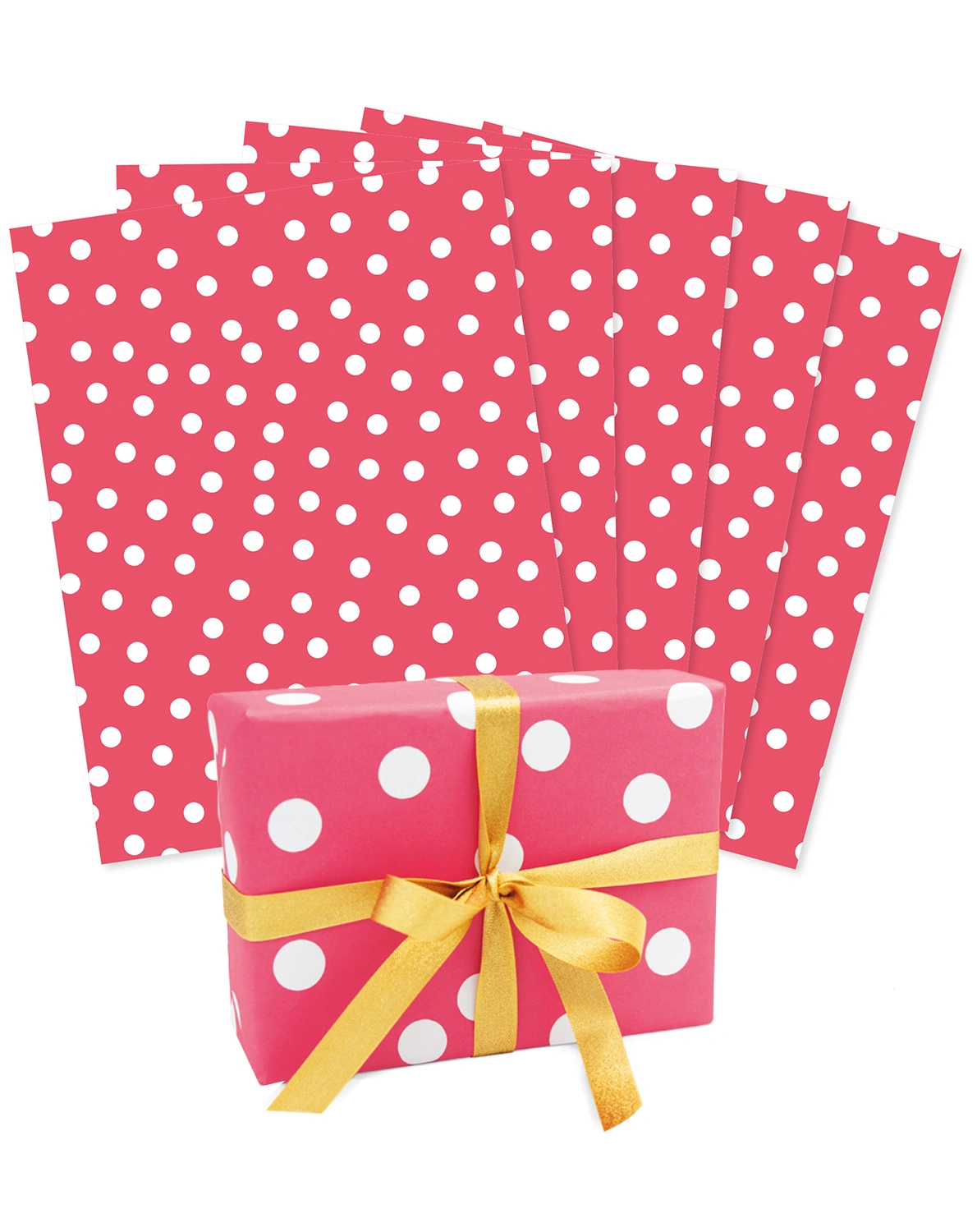 Geschenkpapier PUNKTE 5er-Set in candy pink