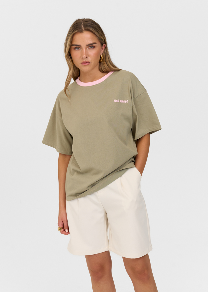 Sunset t-shirt salie groen