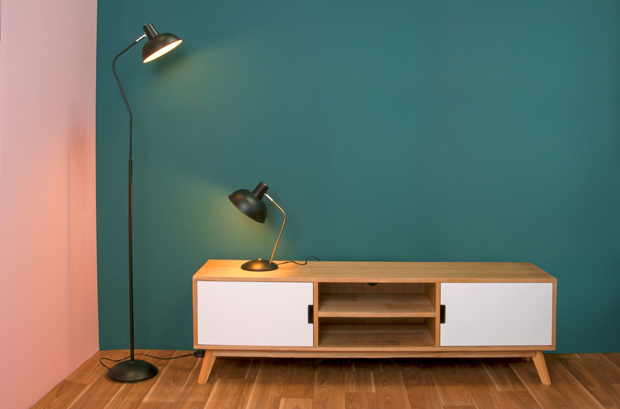 Table lamp Hood iron matt black